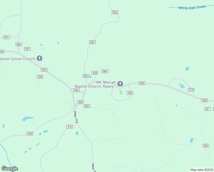map of restaurants, bars, coffee shops, grocery stores, and more near 3640 County Road 500 in Ripley
