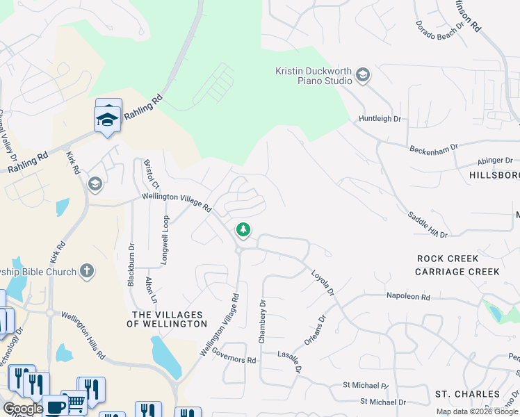 map of restaurants, bars, coffee shops, grocery stores, and more near 21 Wellington Colony Drive in Little Rock