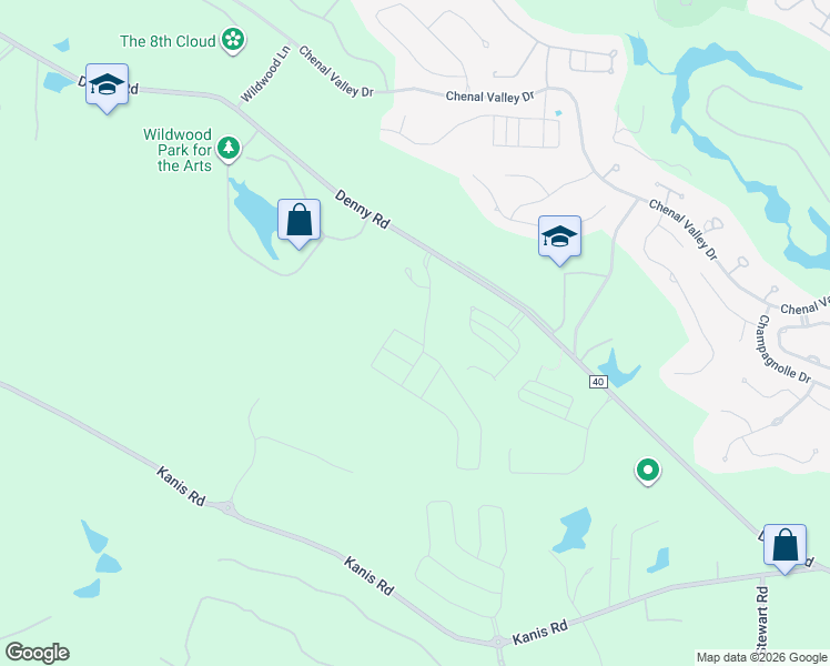 map of restaurants, bars, coffee shops, grocery stores, and more near 301 Wildcreek Boulevard in Little Rock