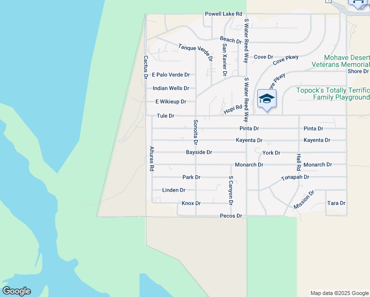 map of restaurants, bars, coffee shops, grocery stores, and more near 4609 Kayenta Drive in Topock