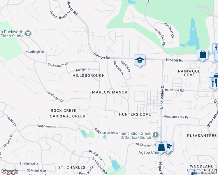map of restaurants, bars, coffee shops, grocery stores, and more near 1714 Jennifer Drive in Little Rock