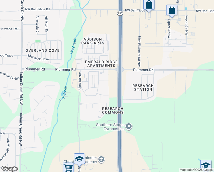 map of restaurants, bars, coffee shops, grocery stores, and more near 740 Plummer Road in Huntsville