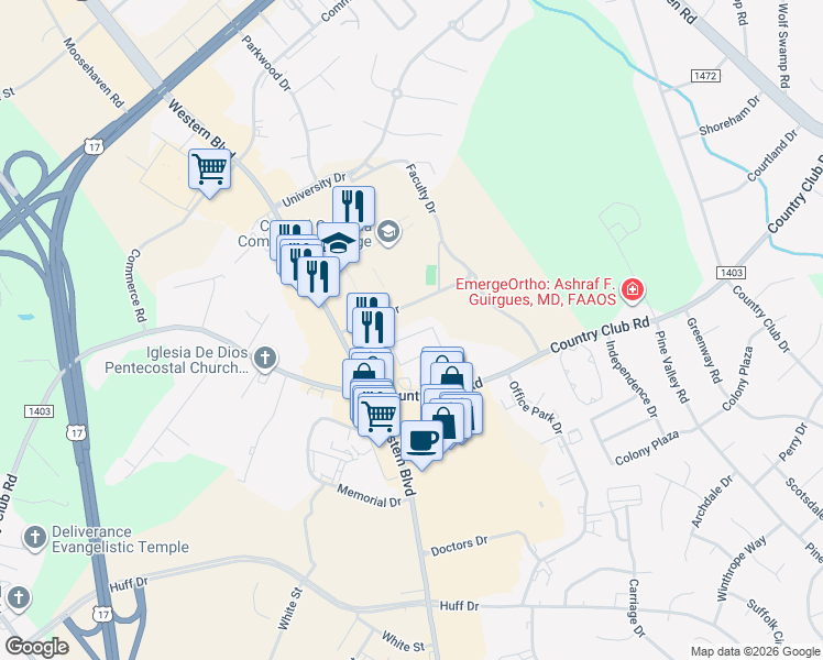 map of restaurants, bars, coffee shops, grocery stores, and more near 428 Myrtlewood Circle in Jacksonville