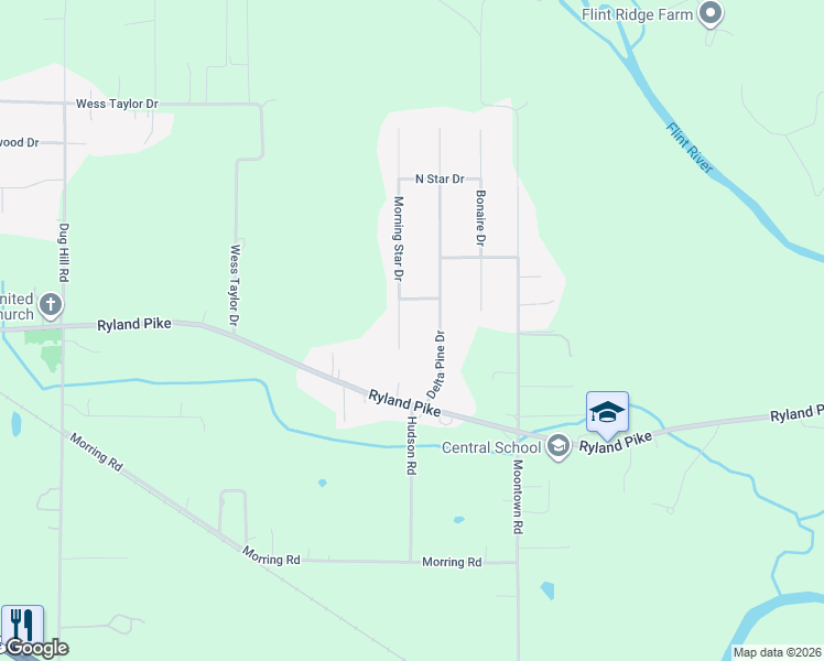map of restaurants, bars, coffee shops, grocery stores, and more near 118 Delta Pine Drive in Huntsville