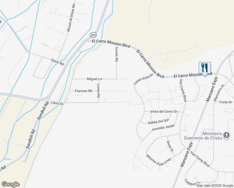 map of restaurants, bars, coffee shops, grocery stores, and more near 20 Frances Road in Los Lunas