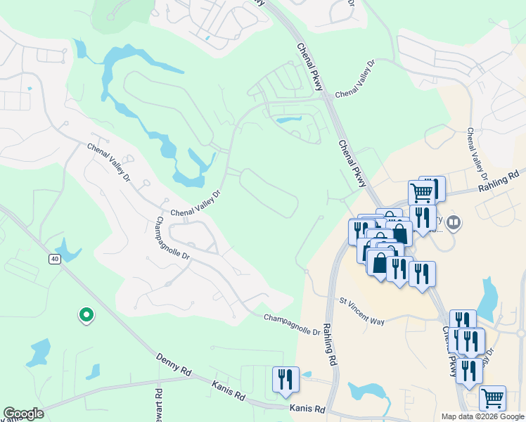 map of restaurants, bars, coffee shops, grocery stores, and more near 36 Bretagne Circle in Little Rock
