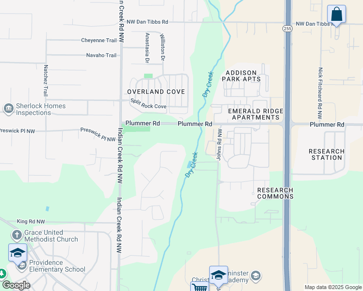 map of restaurants, bars, coffee shops, grocery stores, and more near 244 Turtle Creek Drive in Huntsville