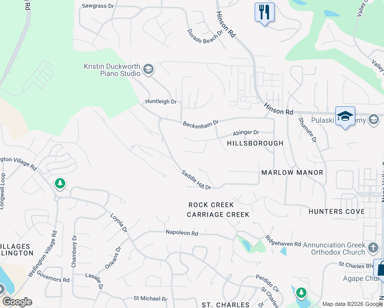 map of restaurants, bars, coffee shops, grocery stores, and more near 15 Chelsea Road in Little Rock