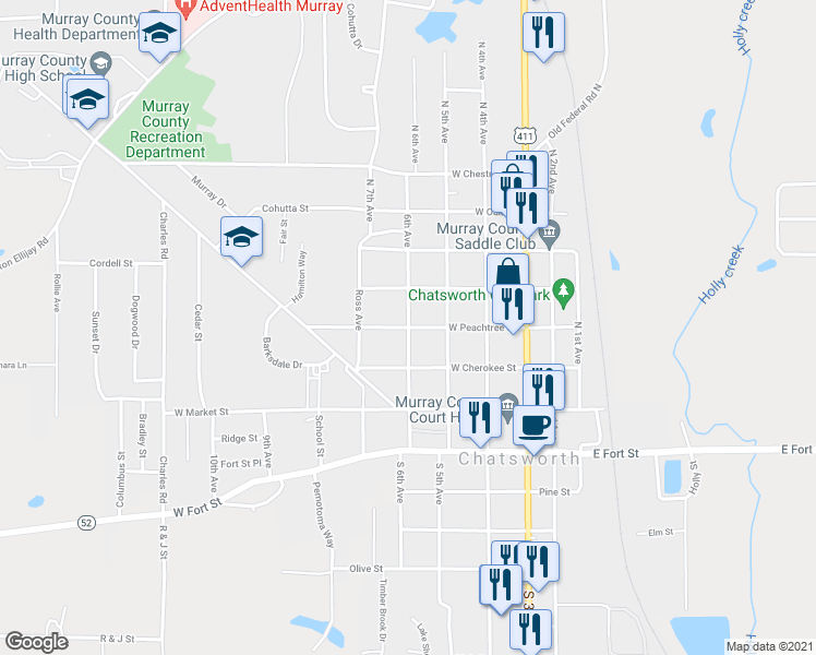 map of restaurants, bars, coffee shops, grocery stores, and more near 320 6th Avenue in Chatsworth