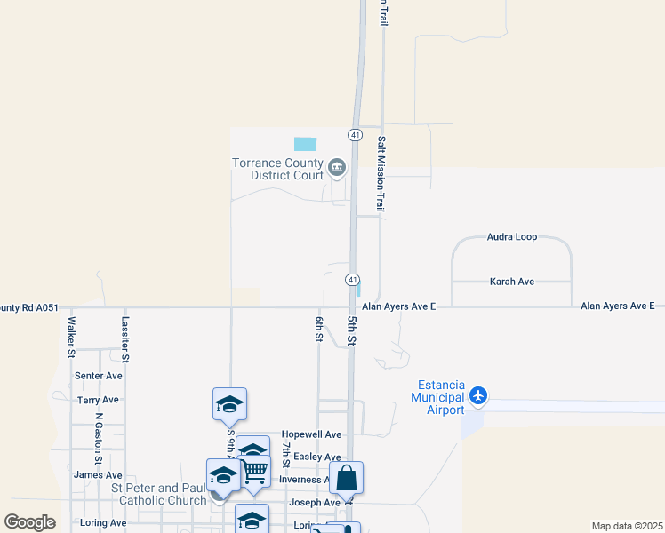 map of restaurants, bars, coffee shops, grocery stores, and more near 803 5th Street in Estancia