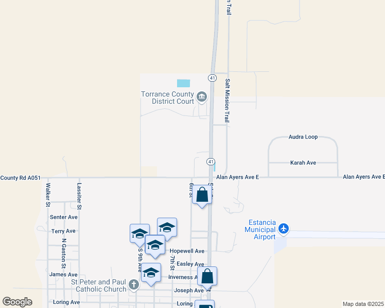 map of restaurants, bars, coffee shops, grocery stores, and more near 803 5th Street in Estancia