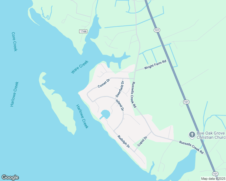 map of restaurants, bars, coffee shops, grocery stores, and more near 103 Prancer Court in Beaufort