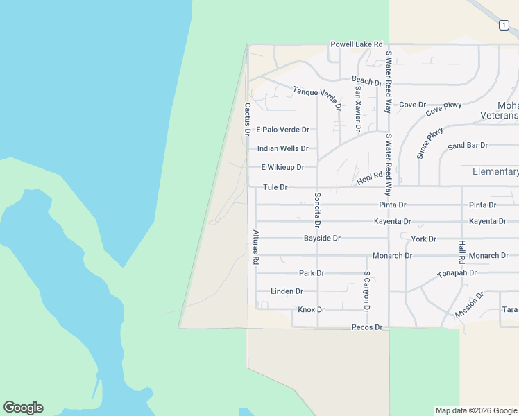map of restaurants, bars, coffee shops, grocery stores, and more near 4525 Kayenta Drive in Topock