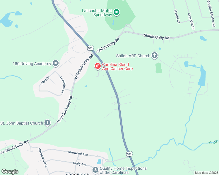 map of restaurants, bars, coffee shops, grocery stores, and more near 2347 Charlotte Highway in Lancaster