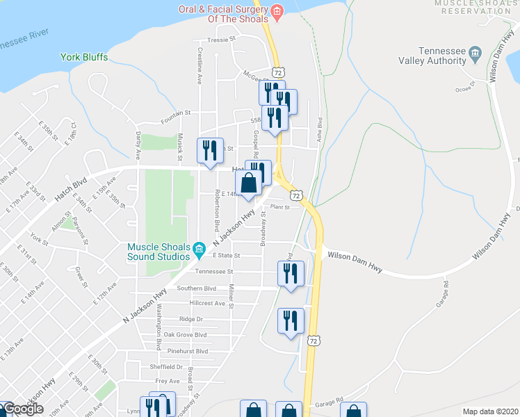 map of restaurants, bars, coffee shops, grocery stores, and more near 1501 Broadway Street in Sheffield