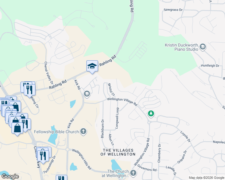 map of restaurants, bars, coffee shops, grocery stores, and more near 129 Wellington Plantation Lane in Little Rock