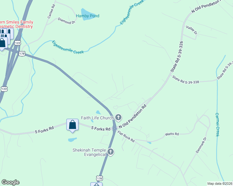 map of restaurants, bars, coffee shops, grocery stores, and more near 110 Chel Bug Lane in Liberty