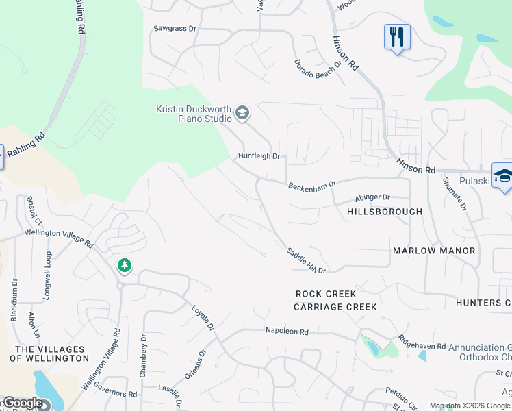 map of restaurants, bars, coffee shops, grocery stores, and more near 13813 Saddle Hill Drive in Little Rock