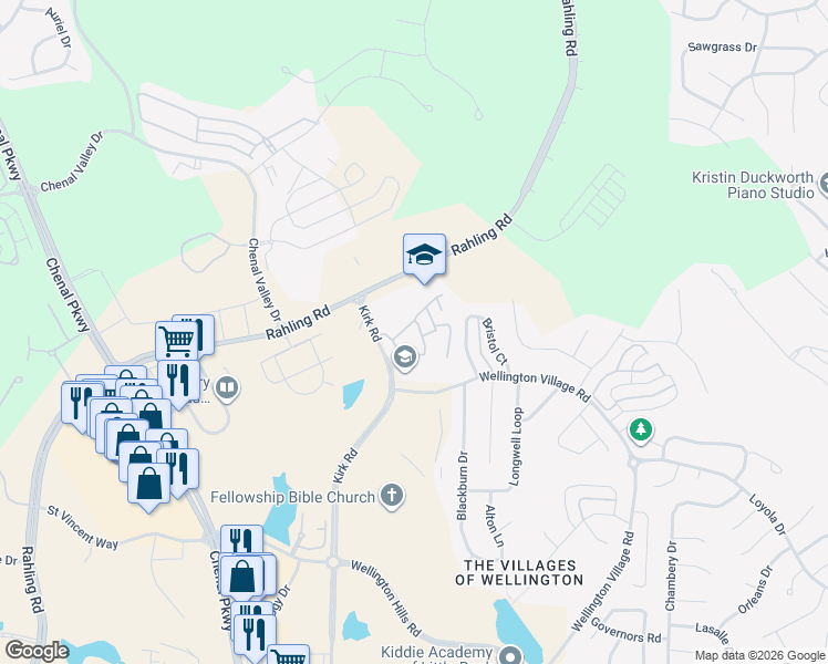 map of restaurants, bars, coffee shops, grocery stores, and more near 15 Champlin Drive in Little Rock