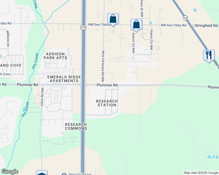 map of restaurants, bars, coffee shops, grocery stores, and more near 347 Dovington Drive in Huntsville