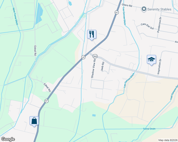 map of restaurants, bars, coffee shops, grocery stores, and more near 5 Elias P Sanchez Road in Los Lunas