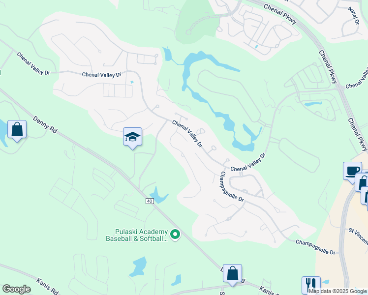 map of restaurants, bars, coffee shops, grocery stores, and more near 17 Accadia Court in Little Rock