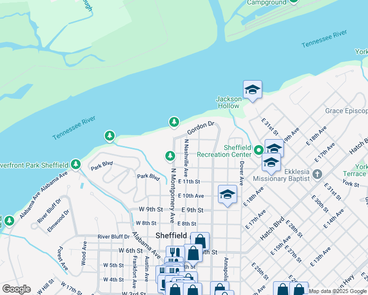 map of restaurants, bars, coffee shops, grocery stores, and more near 1305 North Nashville Avenue in Sheffield