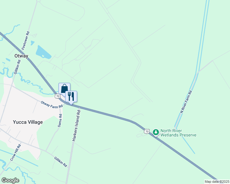 map of restaurants, bars, coffee shops, grocery stores, and more near 825 Highway 70 Otway in Beaufort
