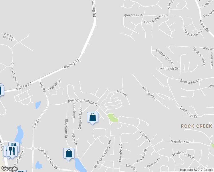 map of restaurants, bars, coffee shops, grocery stores, and more near 2202 Wellington Plantation Drive in Little Rock