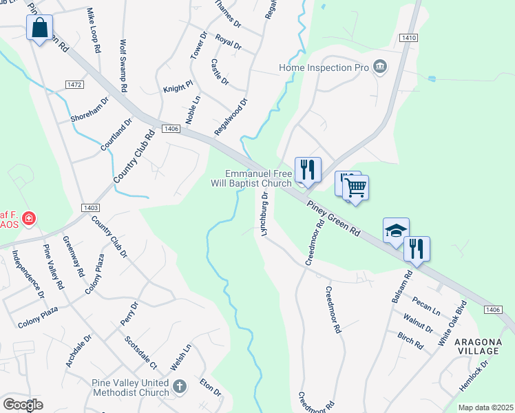 map of restaurants, bars, coffee shops, grocery stores, and more near 891 Lynchburg Drive in Jacksonville
