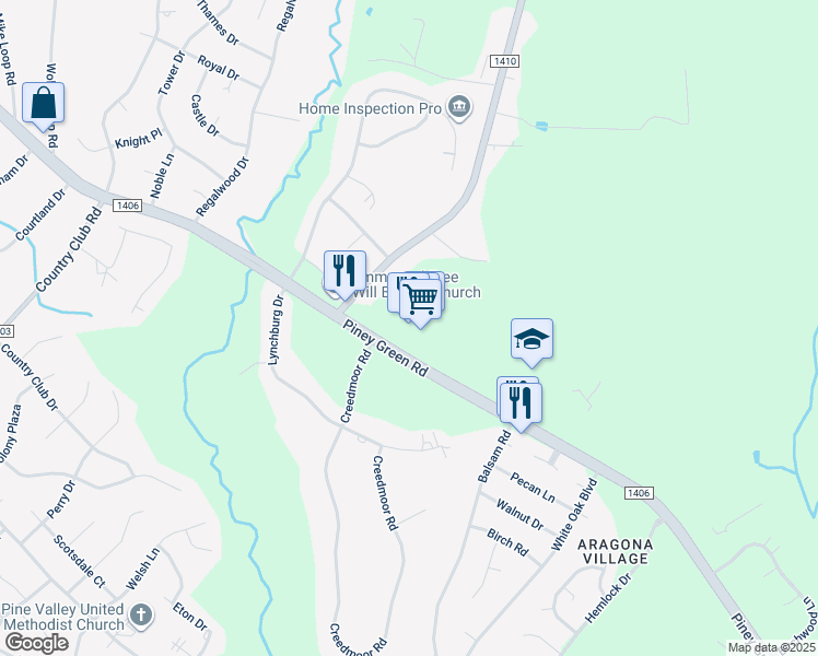map of restaurants, bars, coffee shops, grocery stores, and more near 861 Piney Green Road in Jacksonville