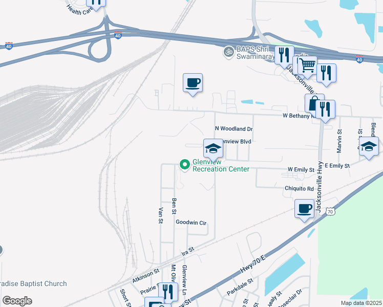 map of restaurants, bars, coffee shops, grocery stores, and more near 4841 Edmonds Street in North Little Rock