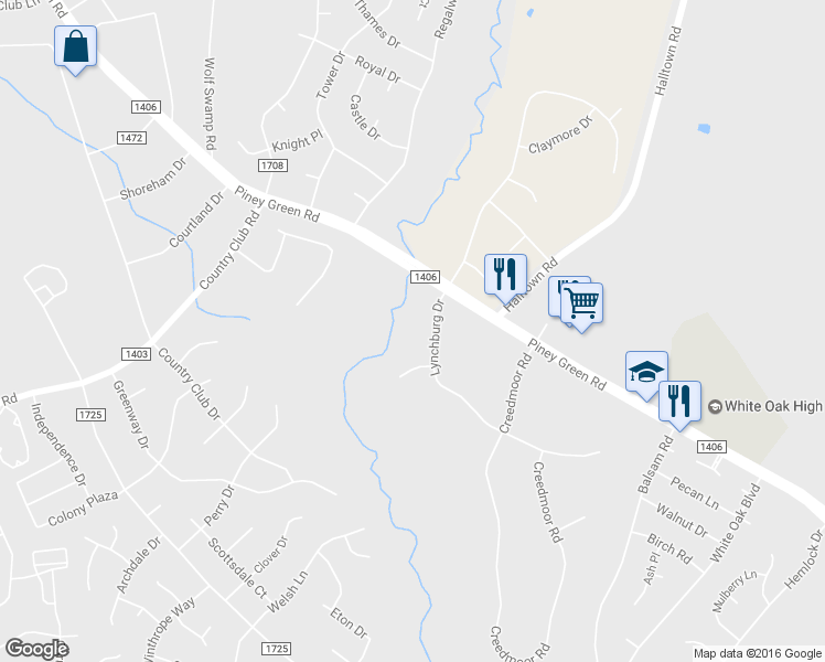 map of restaurants, bars, coffee shops, grocery stores, and more near 891 Lynchburg Drive in Jacksonville