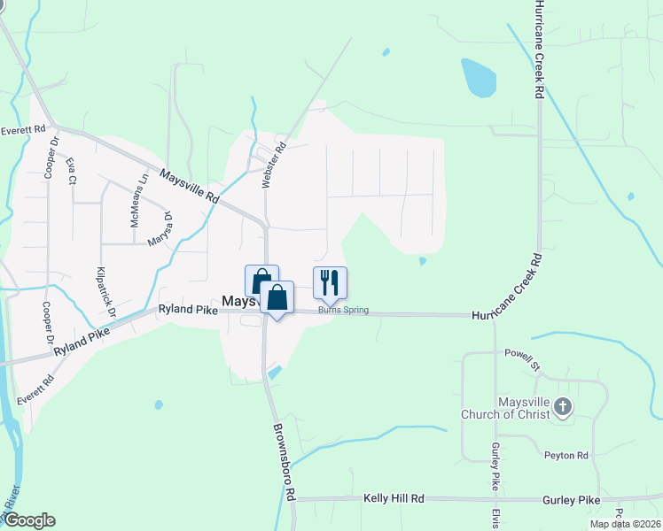 map of restaurants, bars, coffee shops, grocery stores, and more near 207 Grasslands Road in Huntsville