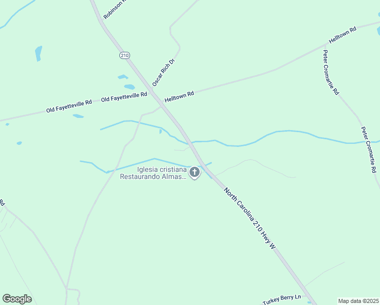 map of restaurants, bars, coffee shops, grocery stores, and more near 2395 North Carolina 210 in Garland