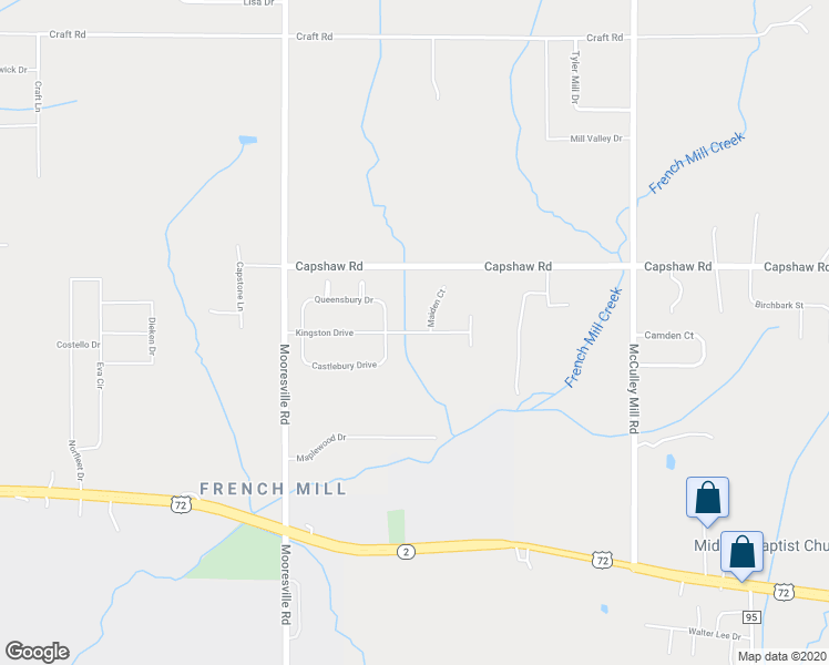map of restaurants, bars, coffee shops, grocery stores, and more near 25188 Kingston Drive in Athens