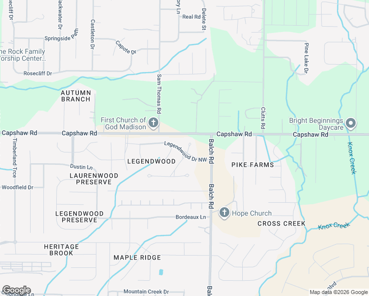 map of restaurants, bars, coffee shops, grocery stores, and more near 200 Legendwood Drive Northwest in Madison
