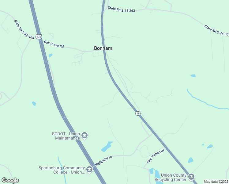 map of restaurants, bars, coffee shops, grocery stores, and more near 2019 Jonesville Highway in Union