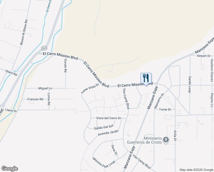map of restaurants, bars, coffee shops, grocery stores, and more near 67 El Cerro Mission Boulevard in Los Lunas