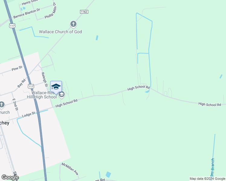 map of restaurants, bars, coffee shops, grocery stores, and more near 486 High School Road in Teachey