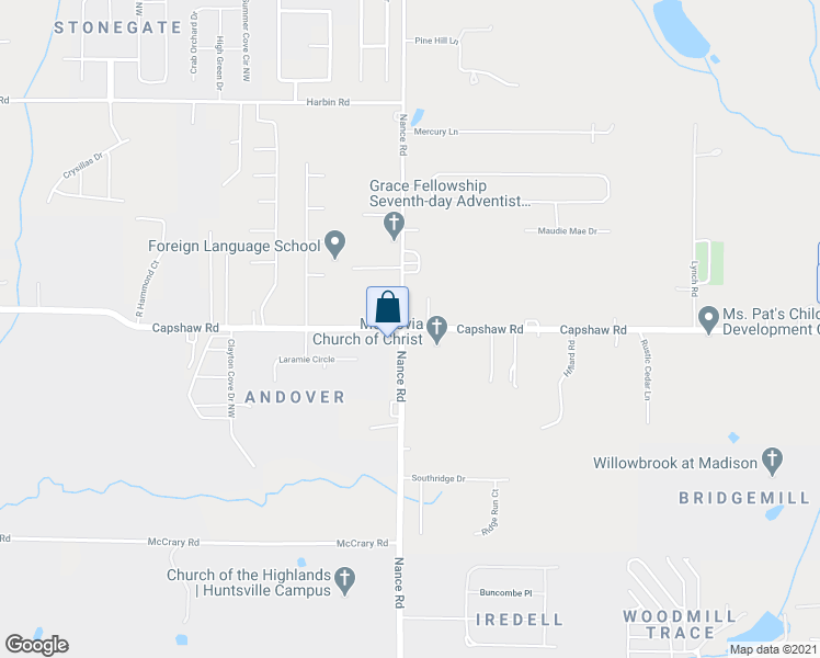 map of restaurants, bars, coffee shops, grocery stores, and more near 416 Capshaw Road in Madison
