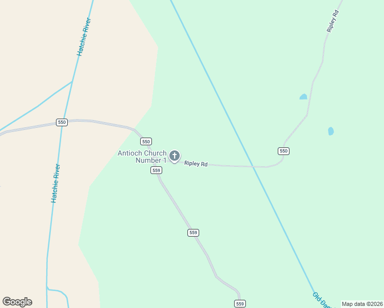 map of restaurants, bars, coffee shops, grocery stores, and more near 117 County Road 550 in Rienzi