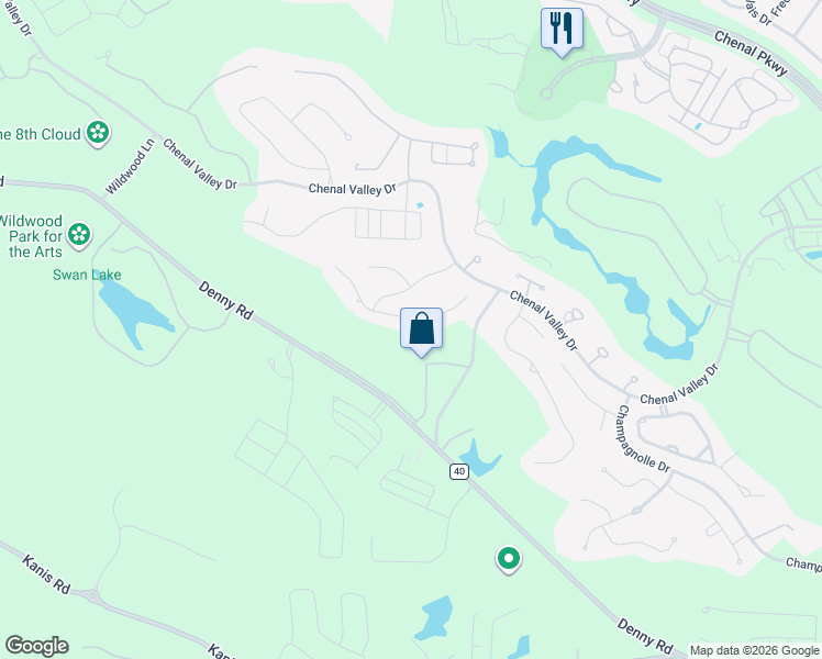 map of restaurants, bars, coffee shops, grocery stores, and more near 115-117 Sezanne Court in Little Rock