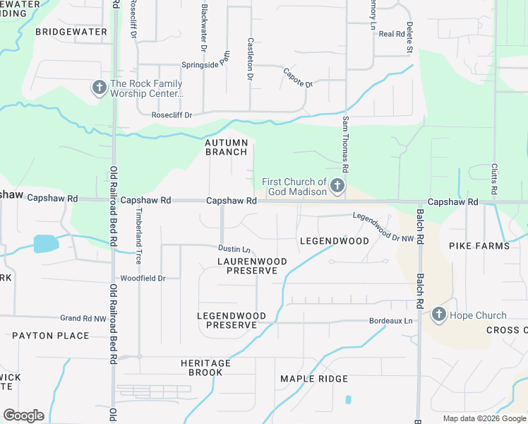 map of restaurants, bars, coffee shops, grocery stores, and more near 100 Blackwood Drive Northwest in Madison