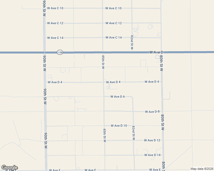 map of restaurants, bars, coffee shops, grocery stores, and more near West Avenue D 4 in Los Angeles County