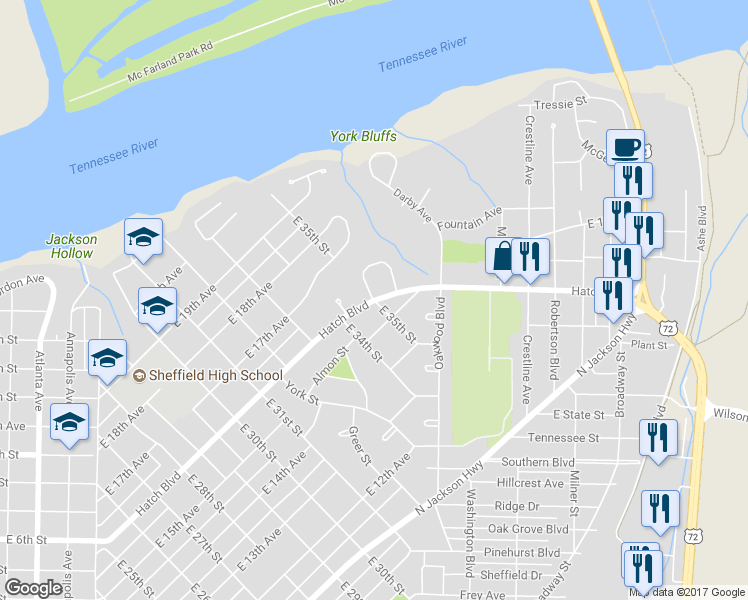 map of restaurants, bars, coffee shops, grocery stores, and more near 199 Smith Ct in Sheffield