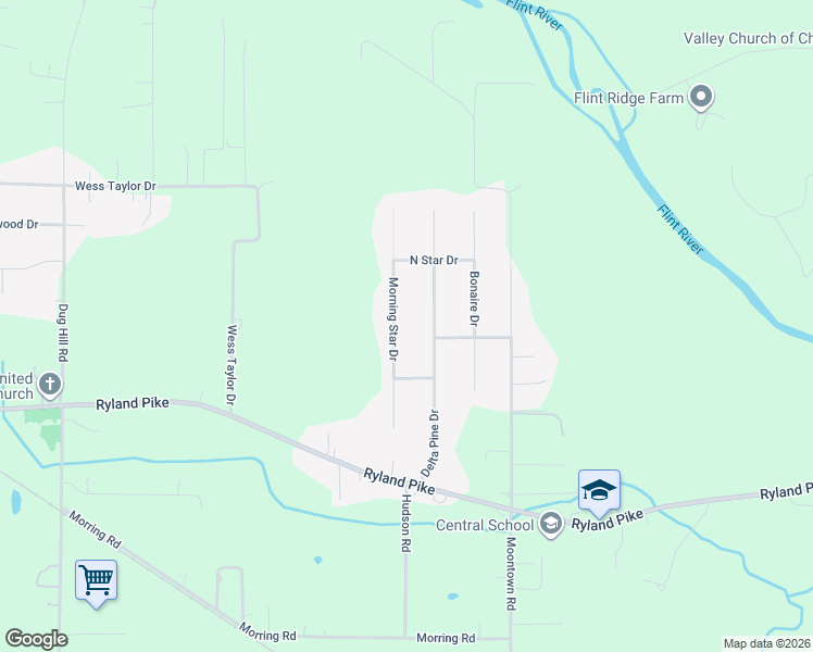 map of restaurants, bars, coffee shops, grocery stores, and more near 142 Delta Pine Drive in Huntsville