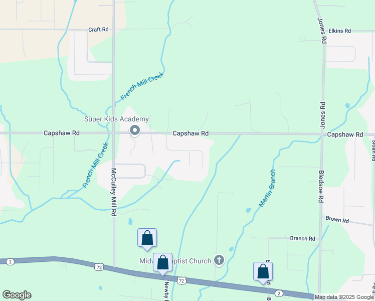 map of restaurants, bars, coffee shops, grocery stores, and more near 14716 Birchbark Street in Athens