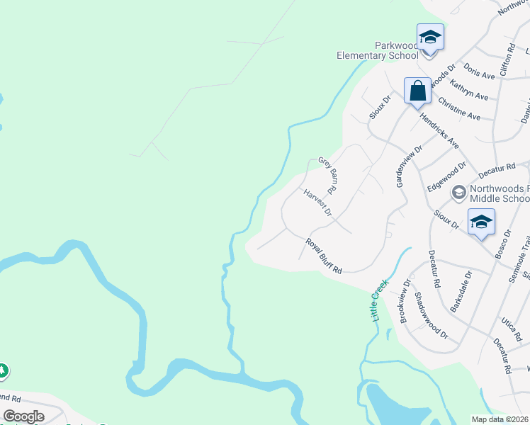 map of restaurants, bars, coffee shops, grocery stores, and more near 254 Royal Bluff Road in Jacksonville
