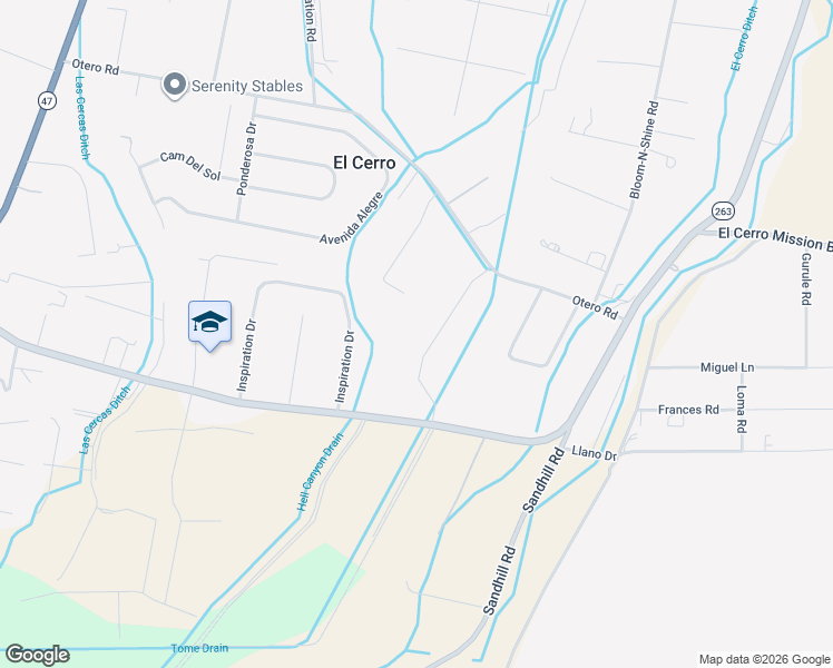 map of restaurants, bars, coffee shops, grocery stores, and more near 86 Otero Road in Los Lunas